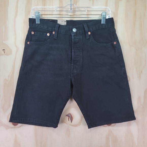 Levi's Other - Levis Strauss 501 Denim Jean Shorts‎ Mens 30x9 Black "9 Button Fly Dark Wash NWT